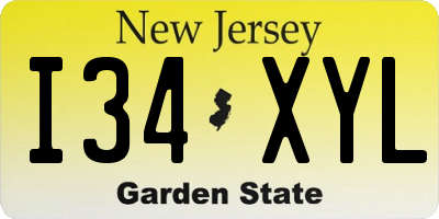 NJ license plate I34XYL
