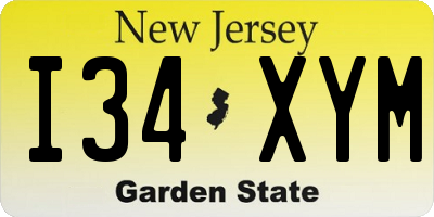 NJ license plate I34XYM