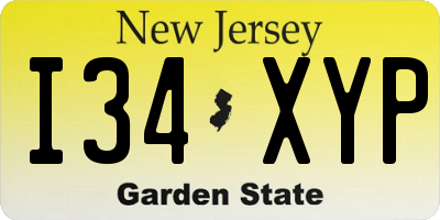 NJ license plate I34XYP