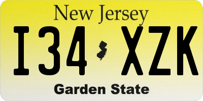 NJ license plate I34XZK