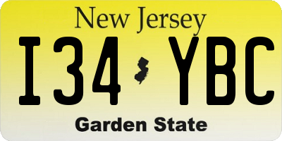 NJ license plate I34YBC