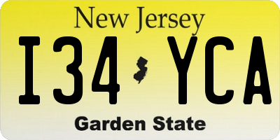 NJ license plate I34YCA