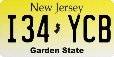NJ license plate I34YCB