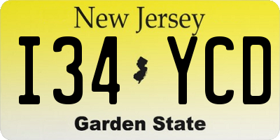 NJ license plate I34YCD