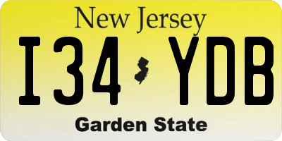 NJ license plate I34YDB