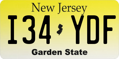 NJ license plate I34YDF
