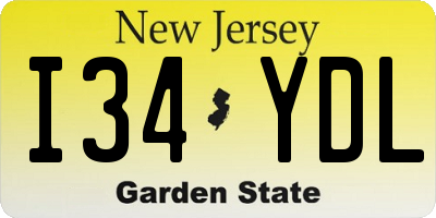 NJ license plate I34YDL