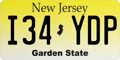 NJ license plate I34YDP
