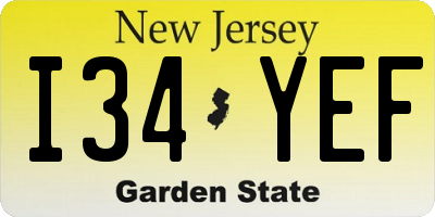 NJ license plate I34YEF