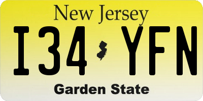 NJ license plate I34YFN