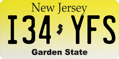 NJ license plate I34YFS
