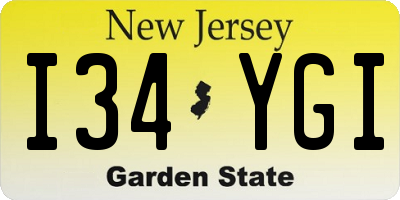 NJ license plate I34YGI