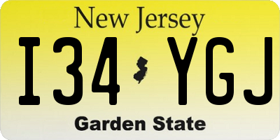 NJ license plate I34YGJ