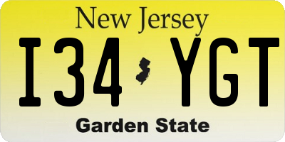 NJ license plate I34YGT