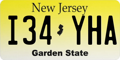 NJ license plate I34YHA