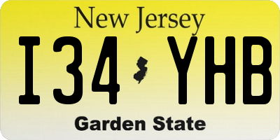 NJ license plate I34YHB