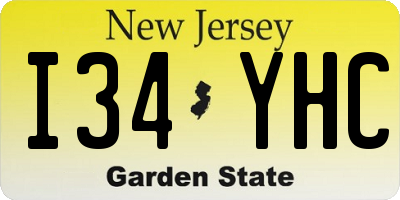 NJ license plate I34YHC