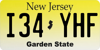 NJ license plate I34YHF