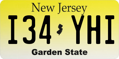 NJ license plate I34YHI