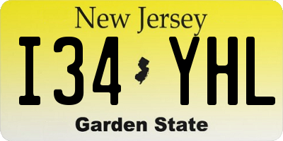 NJ license plate I34YHL