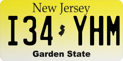 NJ license plate I34YHM