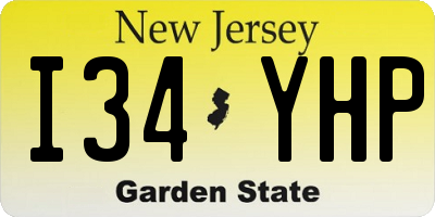 NJ license plate I34YHP