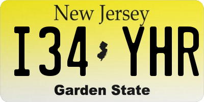 NJ license plate I34YHR