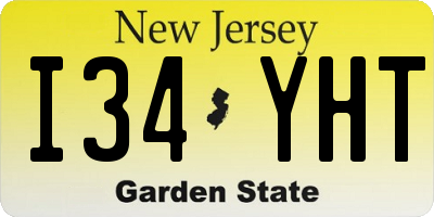 NJ license plate I34YHT
