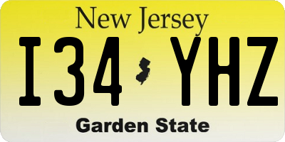 NJ license plate I34YHZ