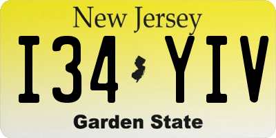 NJ license plate I34YIV