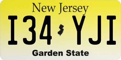 NJ license plate I34YJI