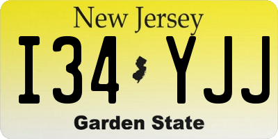 NJ license plate I34YJJ