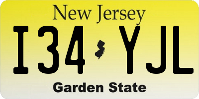 NJ license plate I34YJL