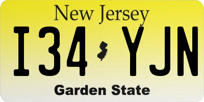 NJ license plate I34YJN