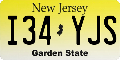 NJ license plate I34YJS