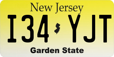 NJ license plate I34YJT