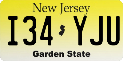 NJ license plate I34YJU