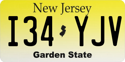 NJ license plate I34YJV