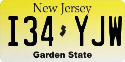 NJ license plate I34YJW