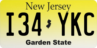NJ license plate I34YKC