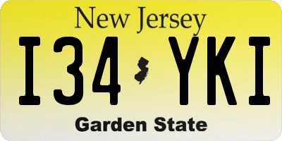 NJ license plate I34YKI