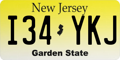 NJ license plate I34YKJ