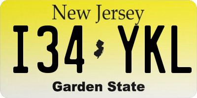 NJ license plate I34YKL