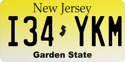 NJ license plate I34YKM