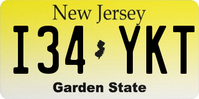 NJ license plate I34YKT