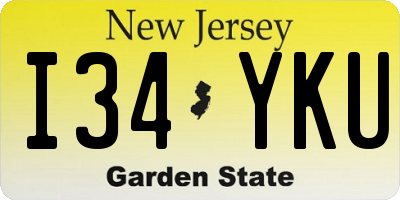 NJ license plate I34YKU