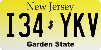 NJ license plate I34YKV