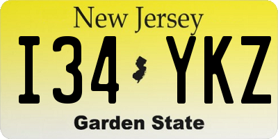 NJ license plate I34YKZ