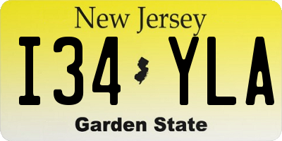 NJ license plate I34YLA