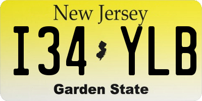 NJ license plate I34YLB